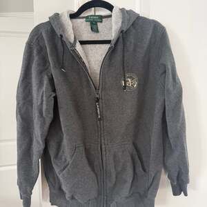 Lauren Ralph Lauren Men’s Gray Full-Zip Hoodie Cotton Fleece Sweatshirt